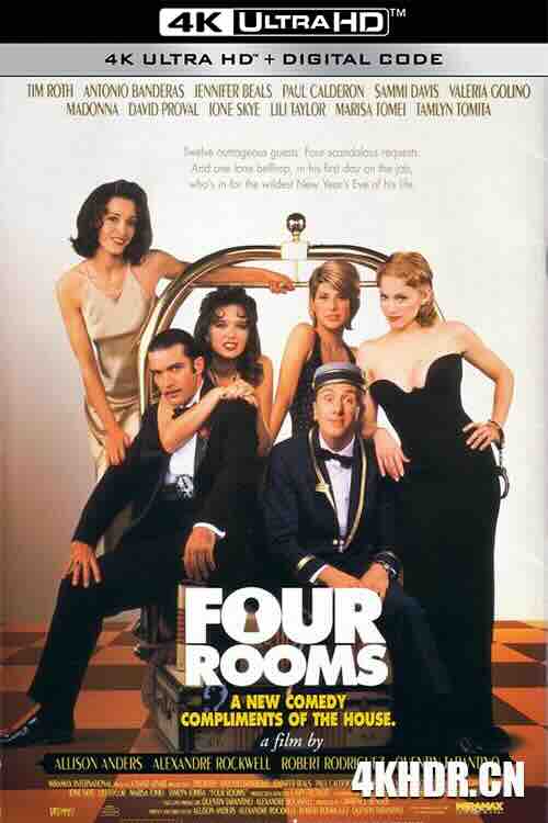 四个房间 Four Rooms (1995) / 疯狂终结者 / 荷里活有间怪酒店 / 4K电影下载 / Four.Rooms.1995.2160p.WEB-DL.H265.60fps.DDP5.1.2Audio