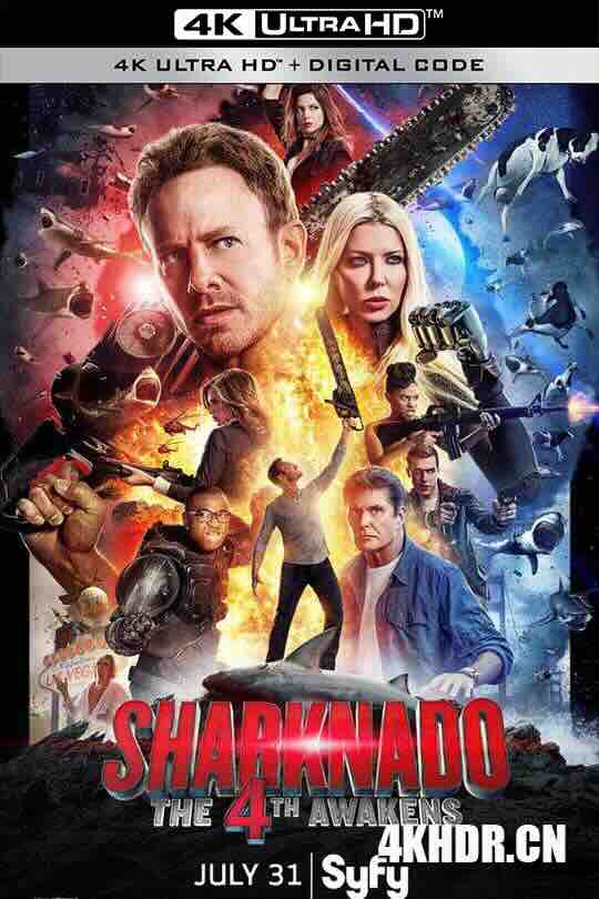 鲨卷风4：四度觉醒 Sharknado 4: The 4th Awakens (2016) / 风飞鲨4：鲨力觉醒(台) / 鲨从天降4 / 鲨卷风4 / Sharknado IV / 4K电影下载 / Sharknado.4.The.4th.Awakens.2016.2160p.HQ.WEB-DL.H265.AAC